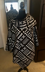 Mud cloth print poncho/ Bogolan Print Poncho/ Afro-centric poncho / African Poncho/ African Outfit for women/ Gift for her/ Poncho