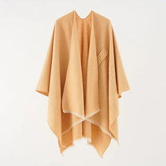 Fashion Imitation Cashmere Women Geometric Vintage Poncho Split Scarf Winter Warm Shawl Wrap Female Knitted Cloak Thick Blanket